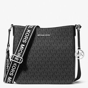 NEW Michael Kors Jet Set Travel Small Black Signature Crossbody Messenger Bag